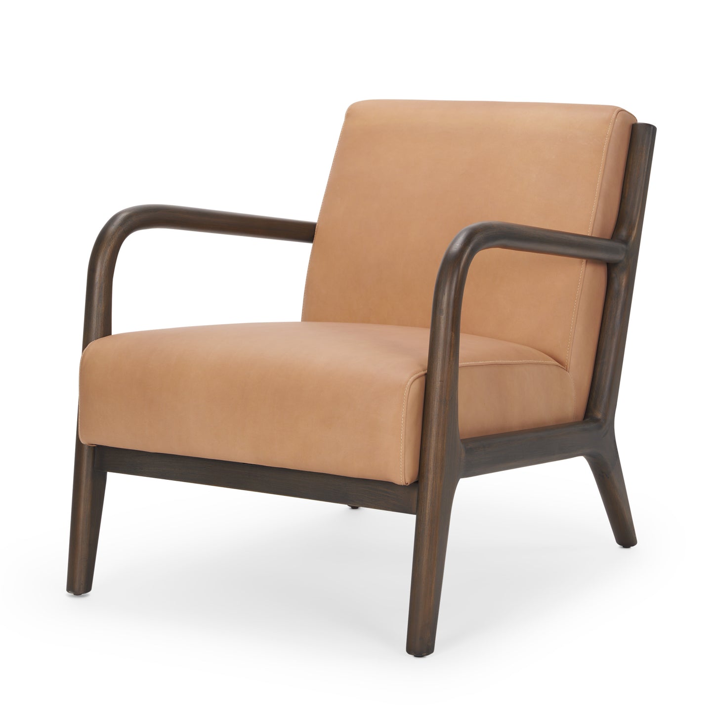 The Calderon – Tan & Dark Brown Genuine Leather Arm Chair