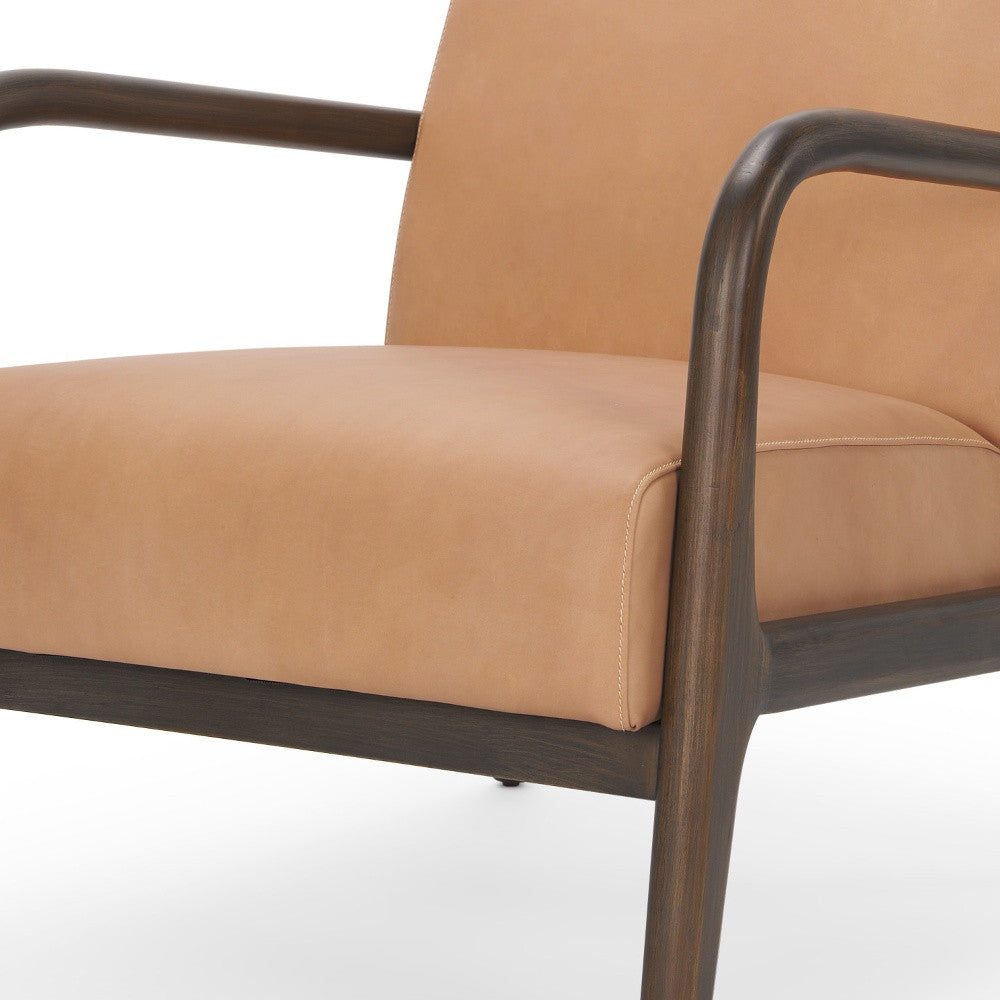 The Calderon – Tan & Dark Brown Genuine Leather Arm Chair