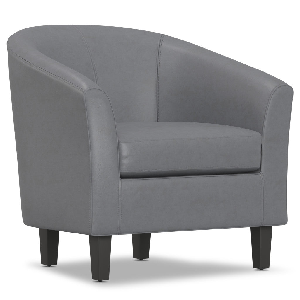 The Grayson – Gray Leather Arm Chair
