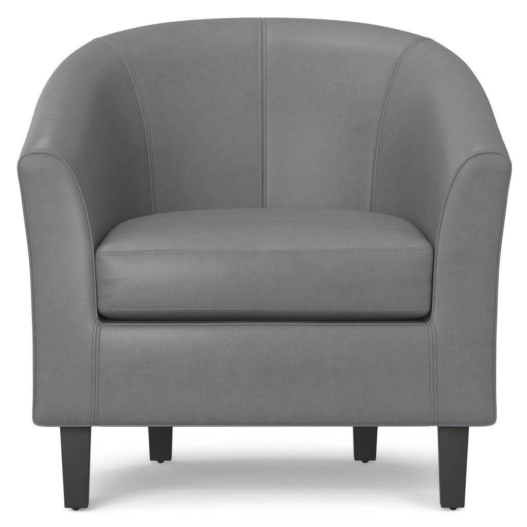 The Grayson – Gray Leather Arm Chair