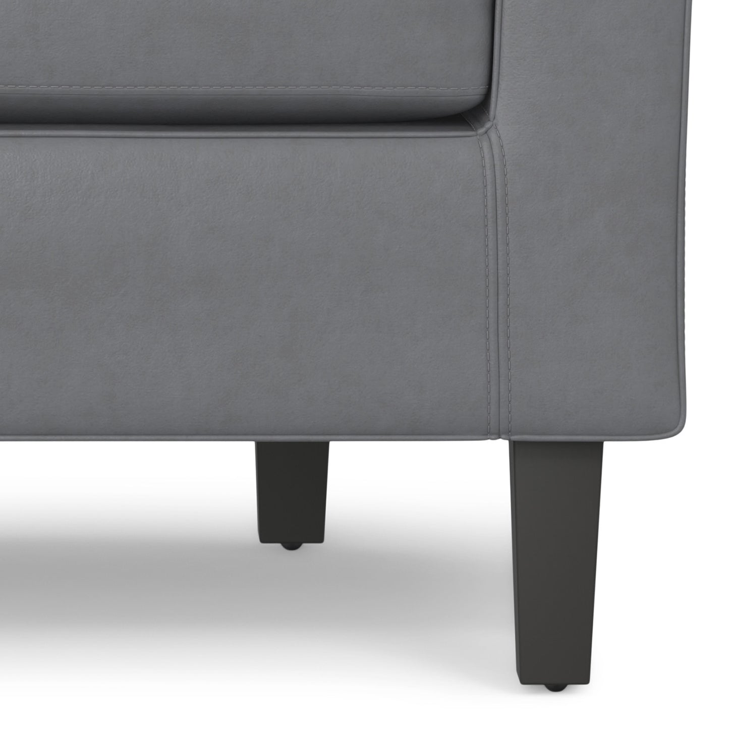 The Grayson – Gray Leather Arm Chair
