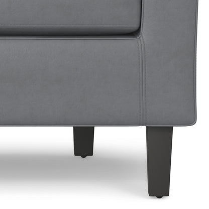 The Grayson – Gray Leather Arm Chair