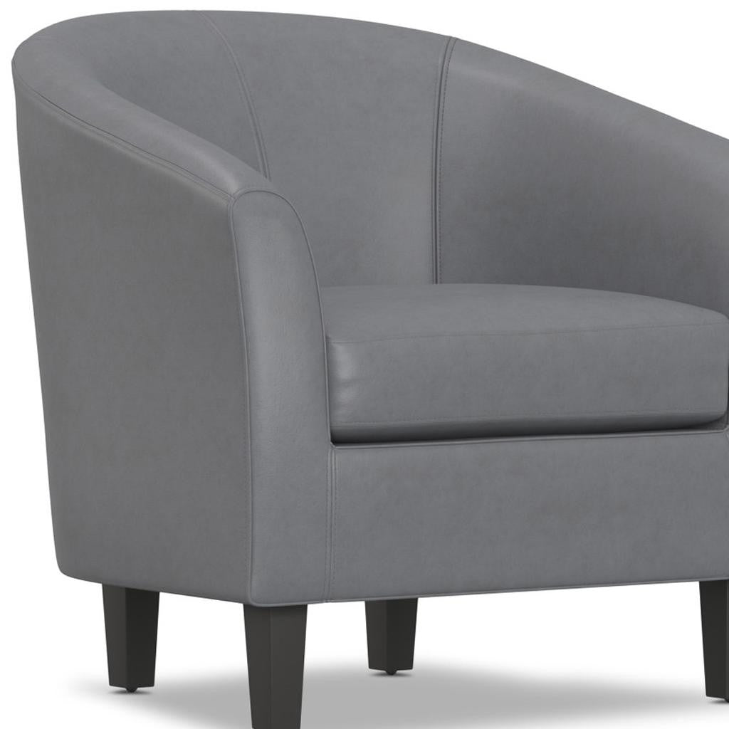 The Grayson – Gray Leather Arm Chair