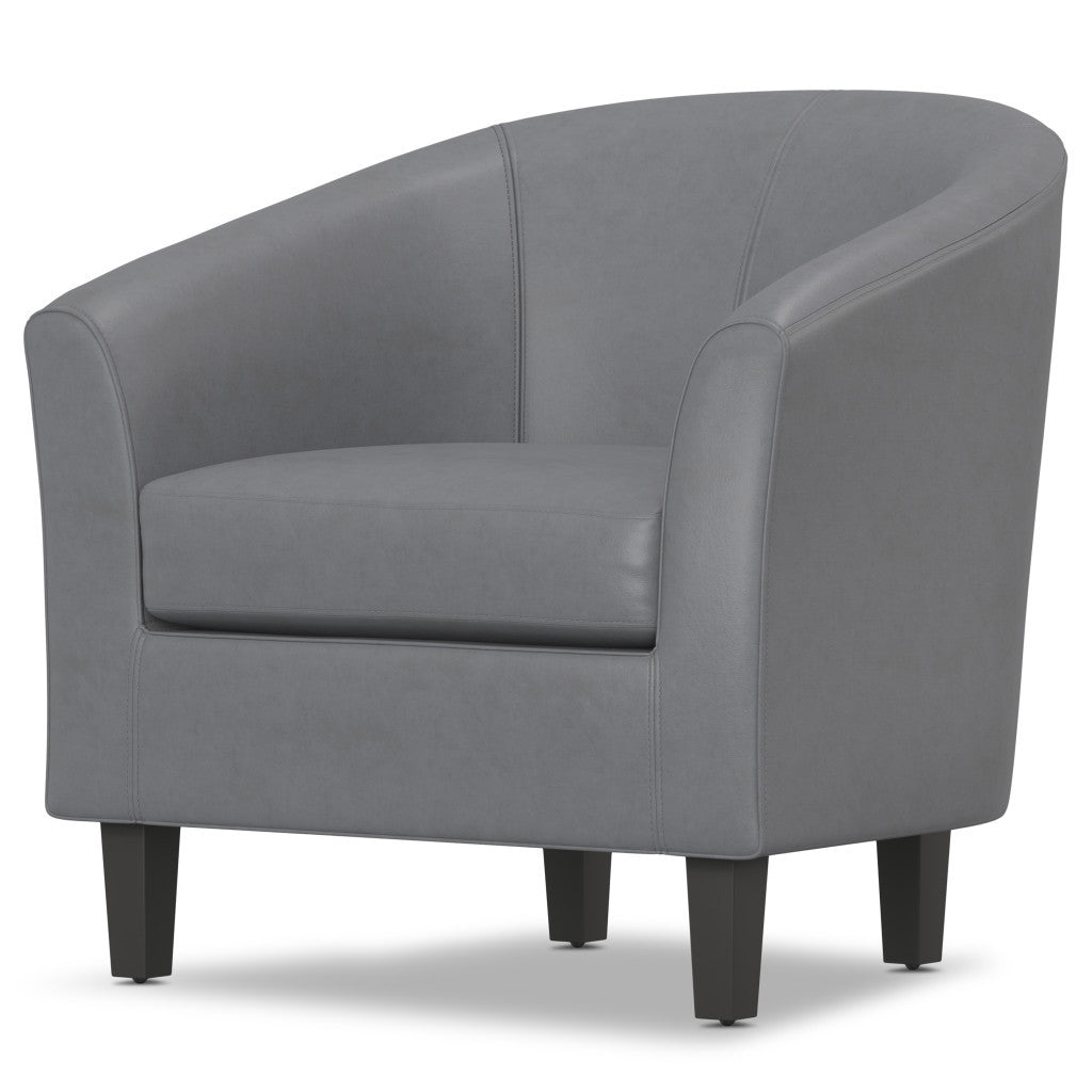 The Grayson – Gray Leather Arm Chair