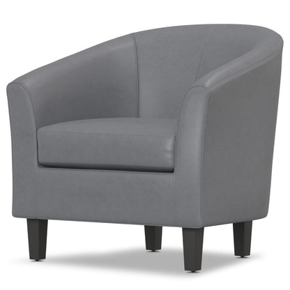 The Grayson – Gray Leather Arm Chair