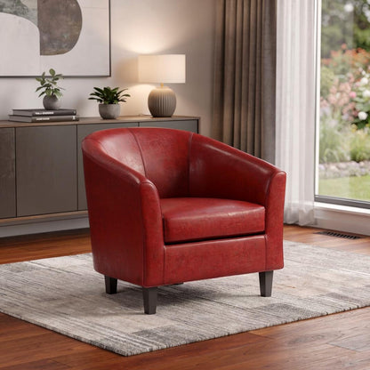The Mercer – Red Leather Arm Chair