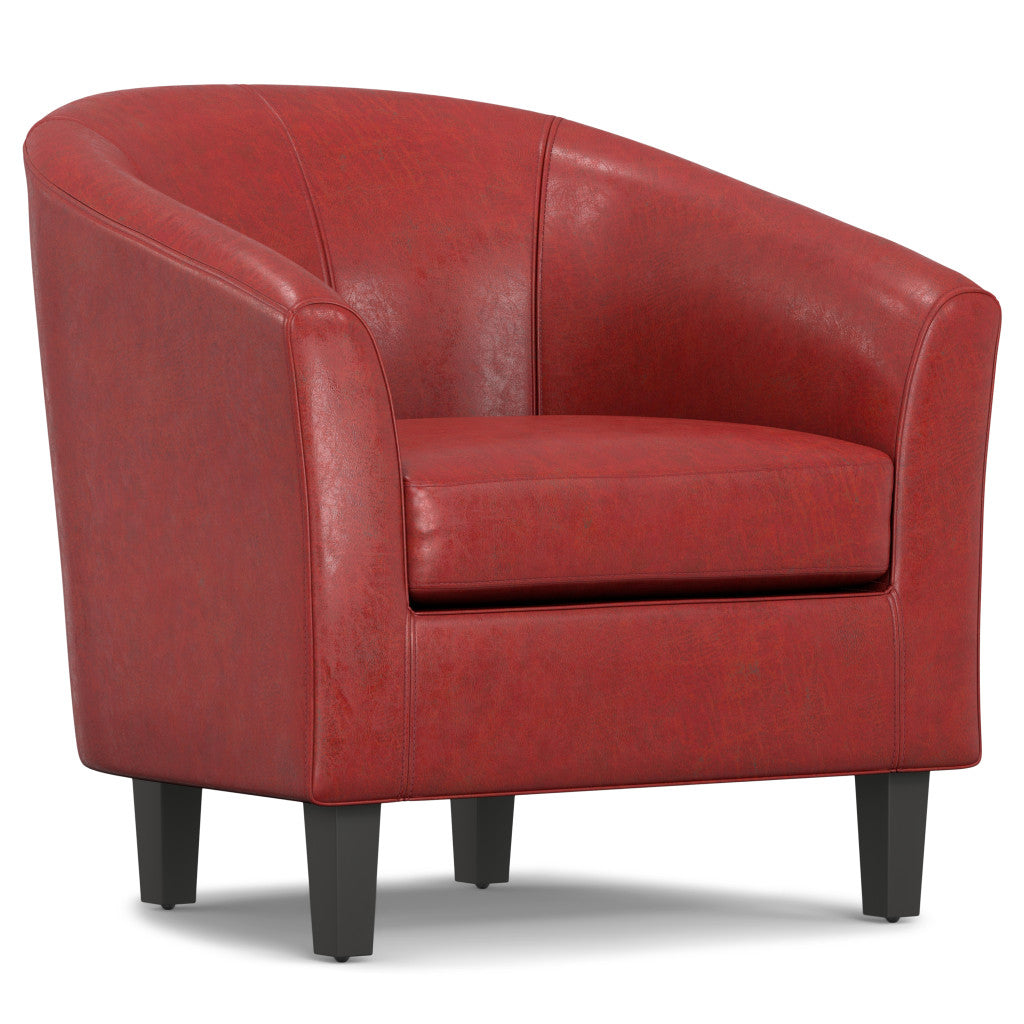 The Mercer – Red Leather Arm Chair