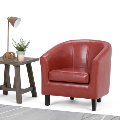 The Mercer – Red Leather Arm Chair