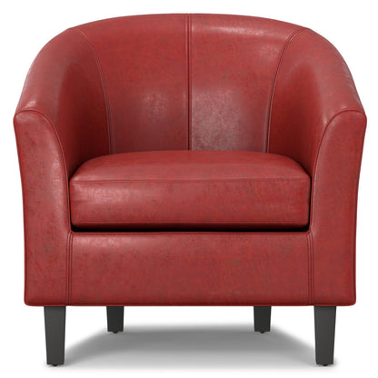 The Mercer – Red Leather Arm Chair