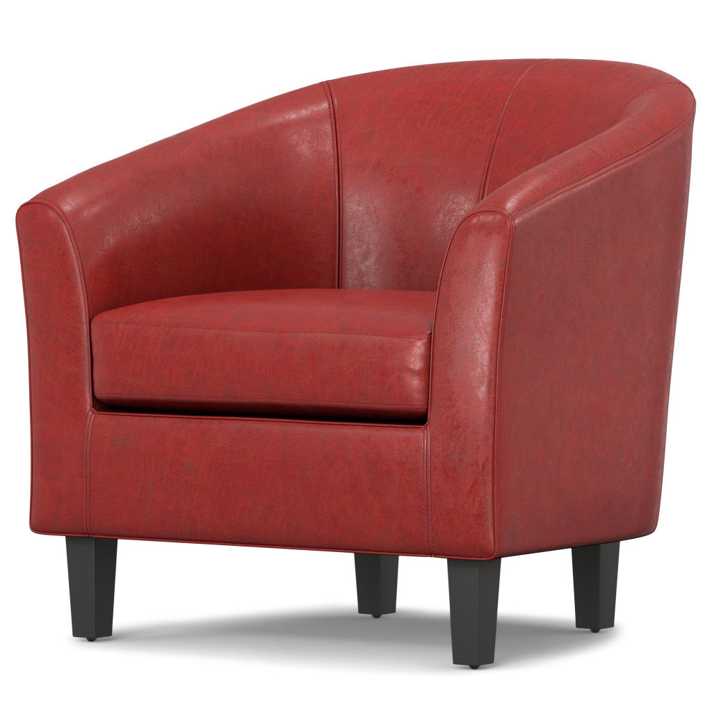 The Mercer – Red Leather Arm Chair