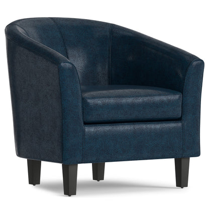 The Brighton – Blue Leather Arm Chair