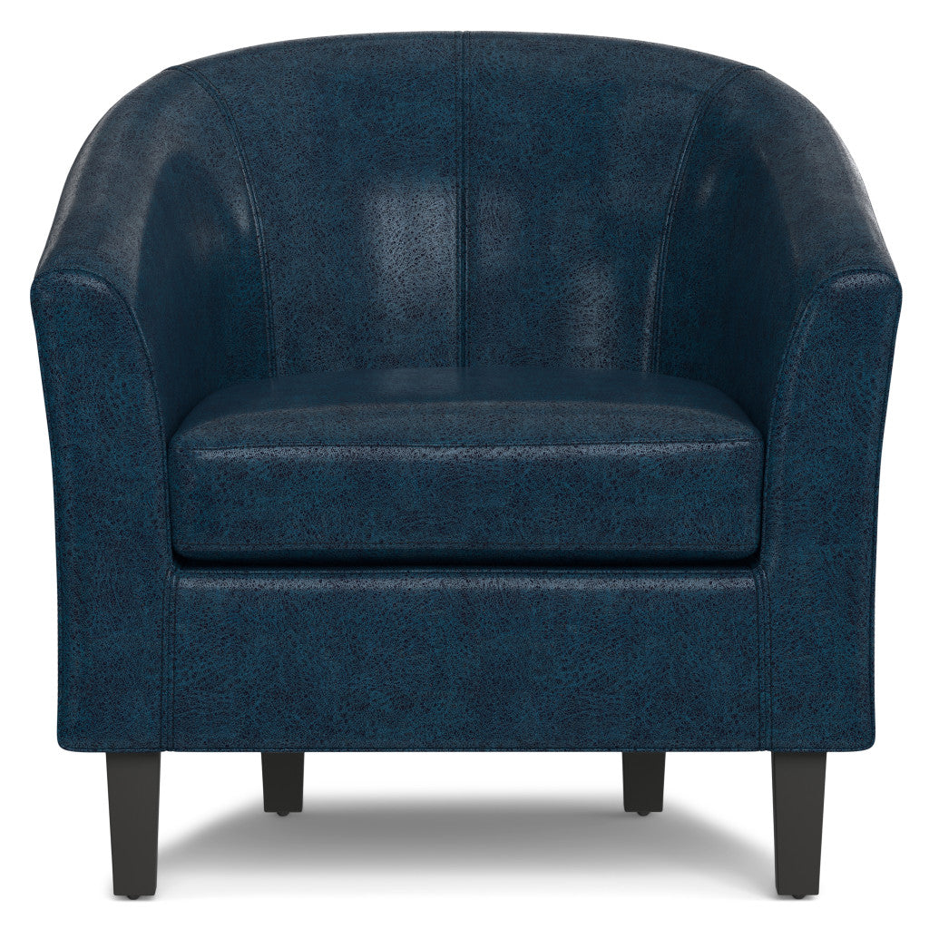The Brighton – Blue Leather Arm Chair