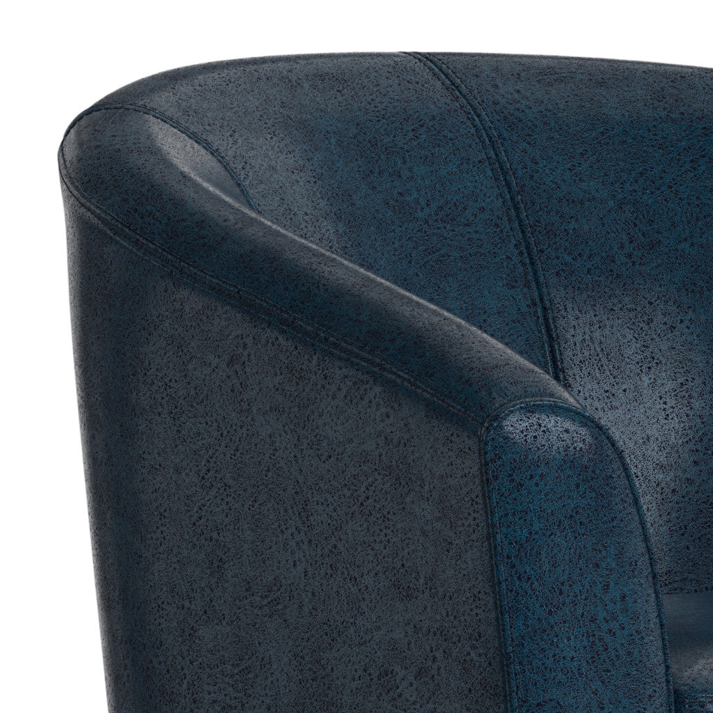 The Brighton – Blue Leather Arm Chair