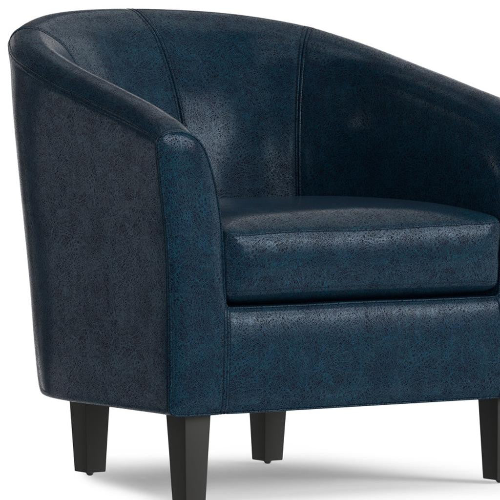 The Brighton – Blue Leather Arm Chair