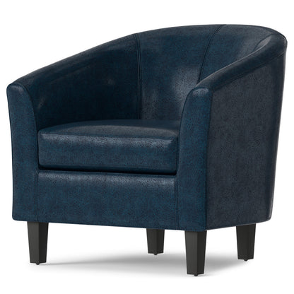 The Brighton – Blue Leather Arm Chair