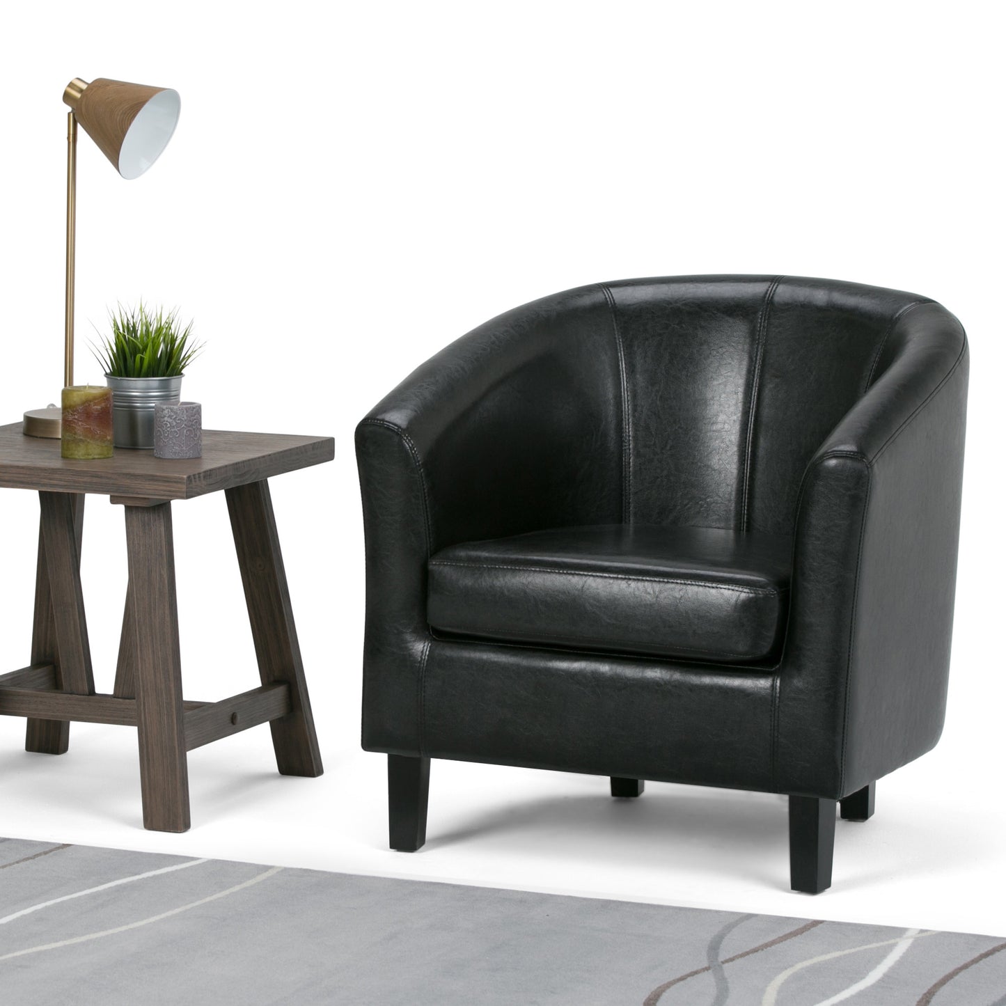 The Blackwell – Black Leather Arm Chair