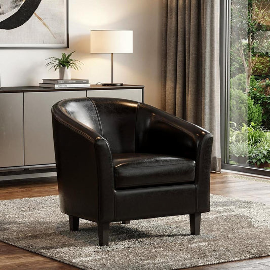 The Blackwell – Black Leather Arm Chair