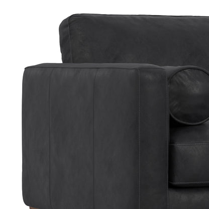 The Hawthorne – Black Genuine Leather Arm Chair
