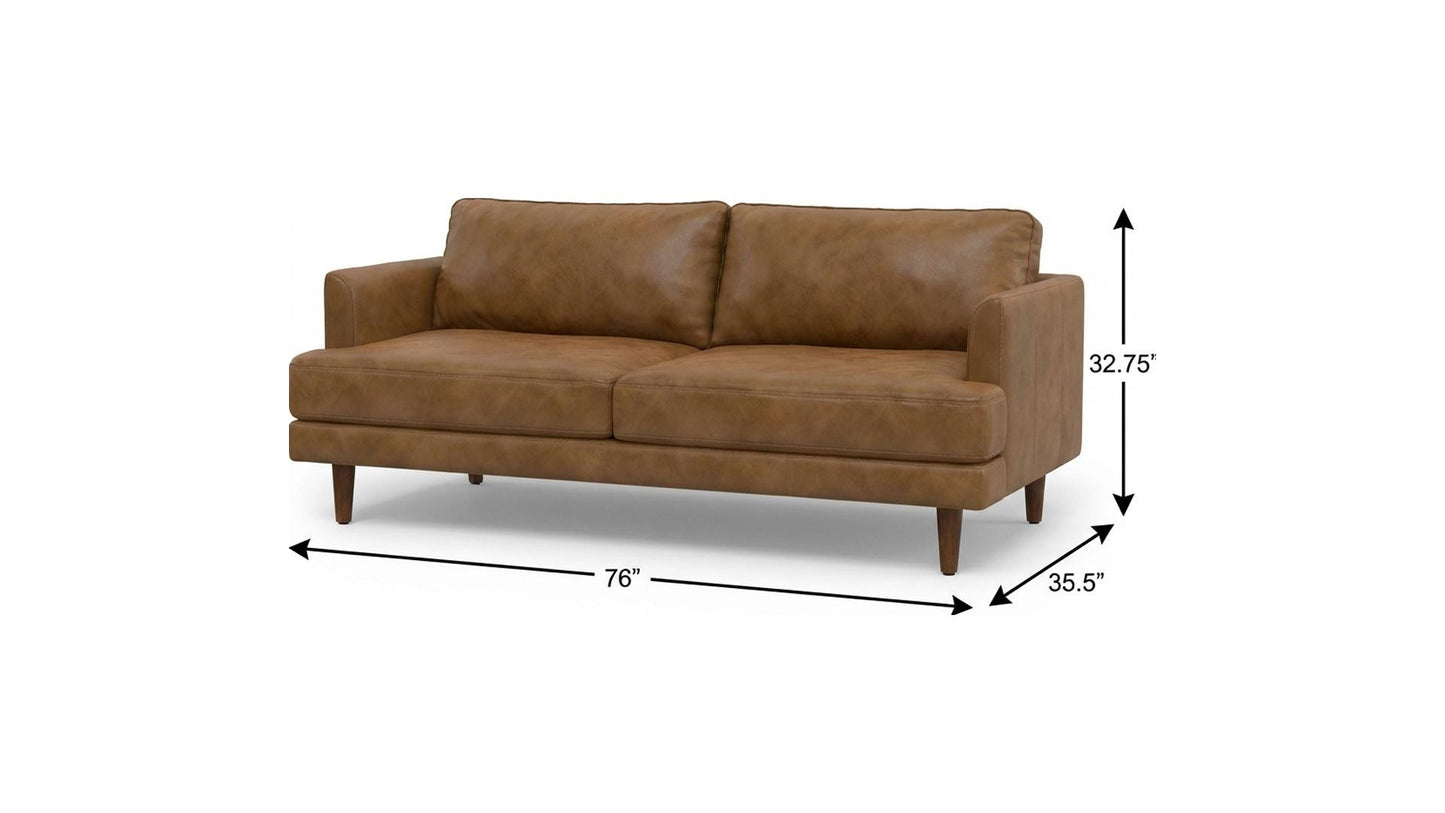 Lennox Leather Sofa – Brown