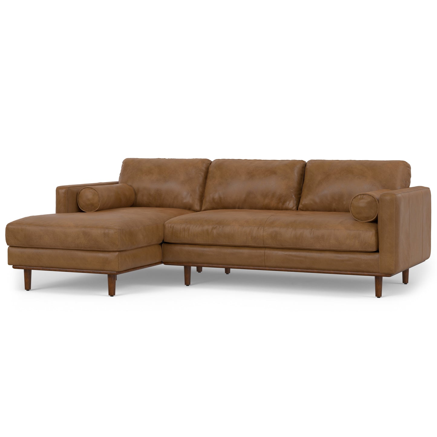 Lennox Leather Sectional Sofa – Brown