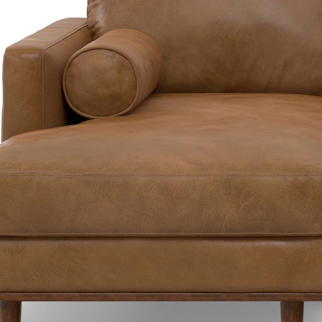 Lennox Leather Sectional Sofa – Brown