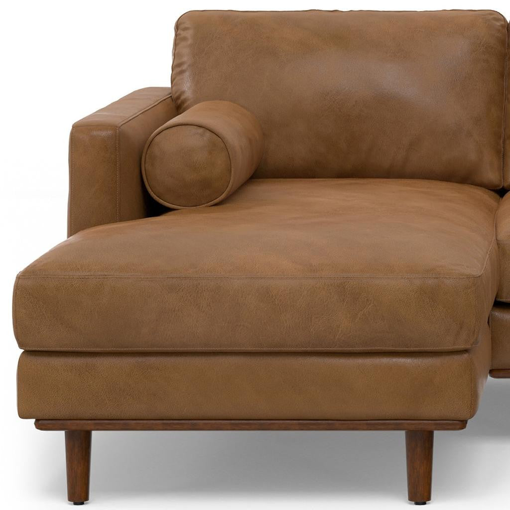 Lennox Leather Sectional Sofa – Brown