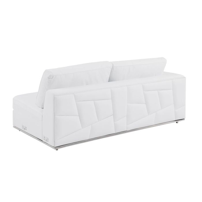 The Valerio – White Italian Leather Right Arm Facing Sectional