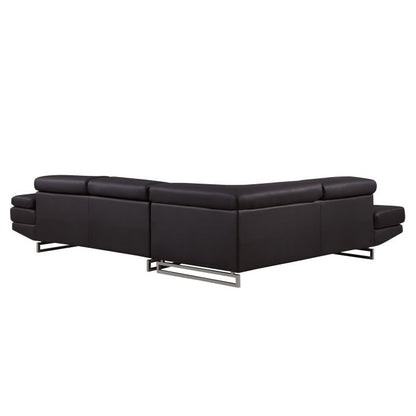 The Ravello – Brown Leather Left-Arm Facing Chaise Sectional