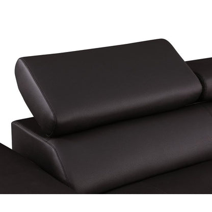The Ravello – Brown Leather Left-Arm Facing Chaise Sectional