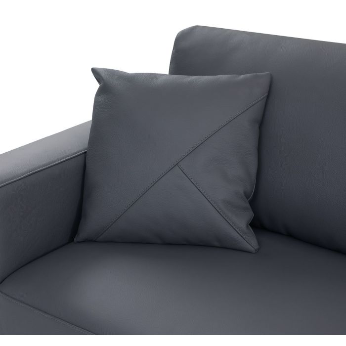 The Valerio – Dark Gray Italian Leather Right-Arm Facing Sectional
