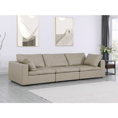 The Montclair – Beige Modular Italian Leather Sofa