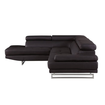 The Ravello – Brown Leather Left-Arm Facing Chaise Sectional