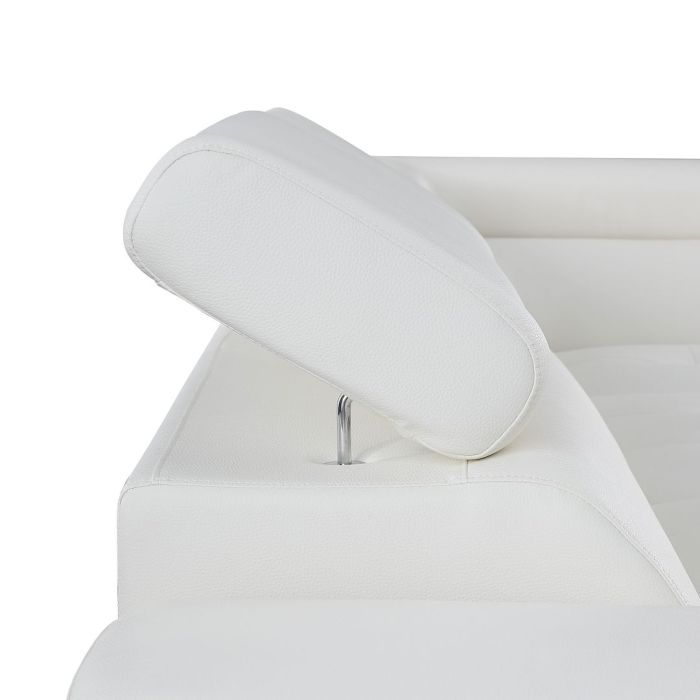 The Alessio – White Leather Left-Arm Facing Chaise Sectional