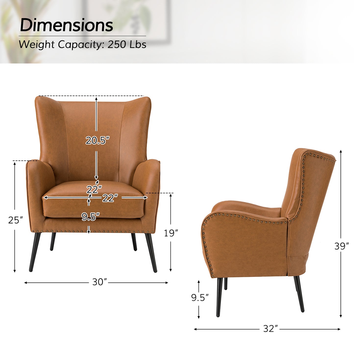 Meleagrides Armchair – Camel Vintage Accent Chair