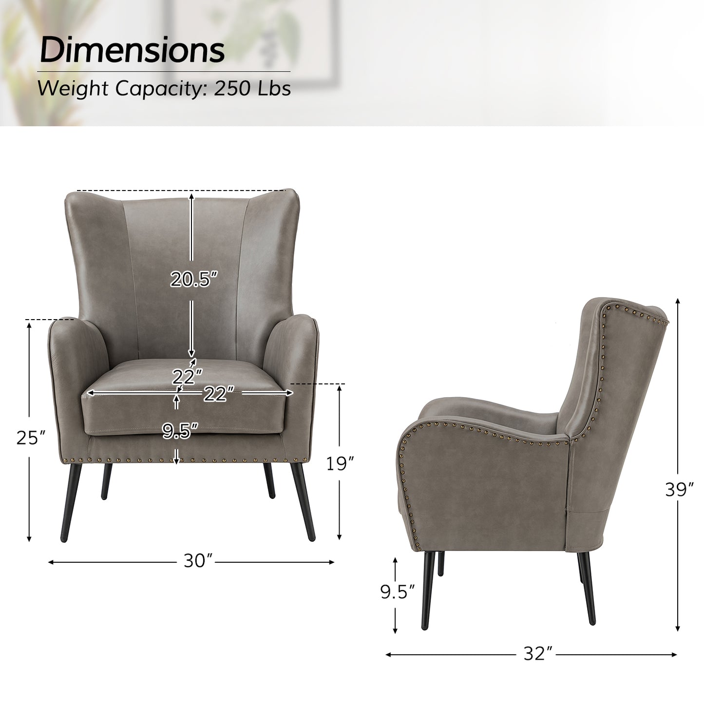 Meleagrides Armchair – Gray Vintage Accent Chair