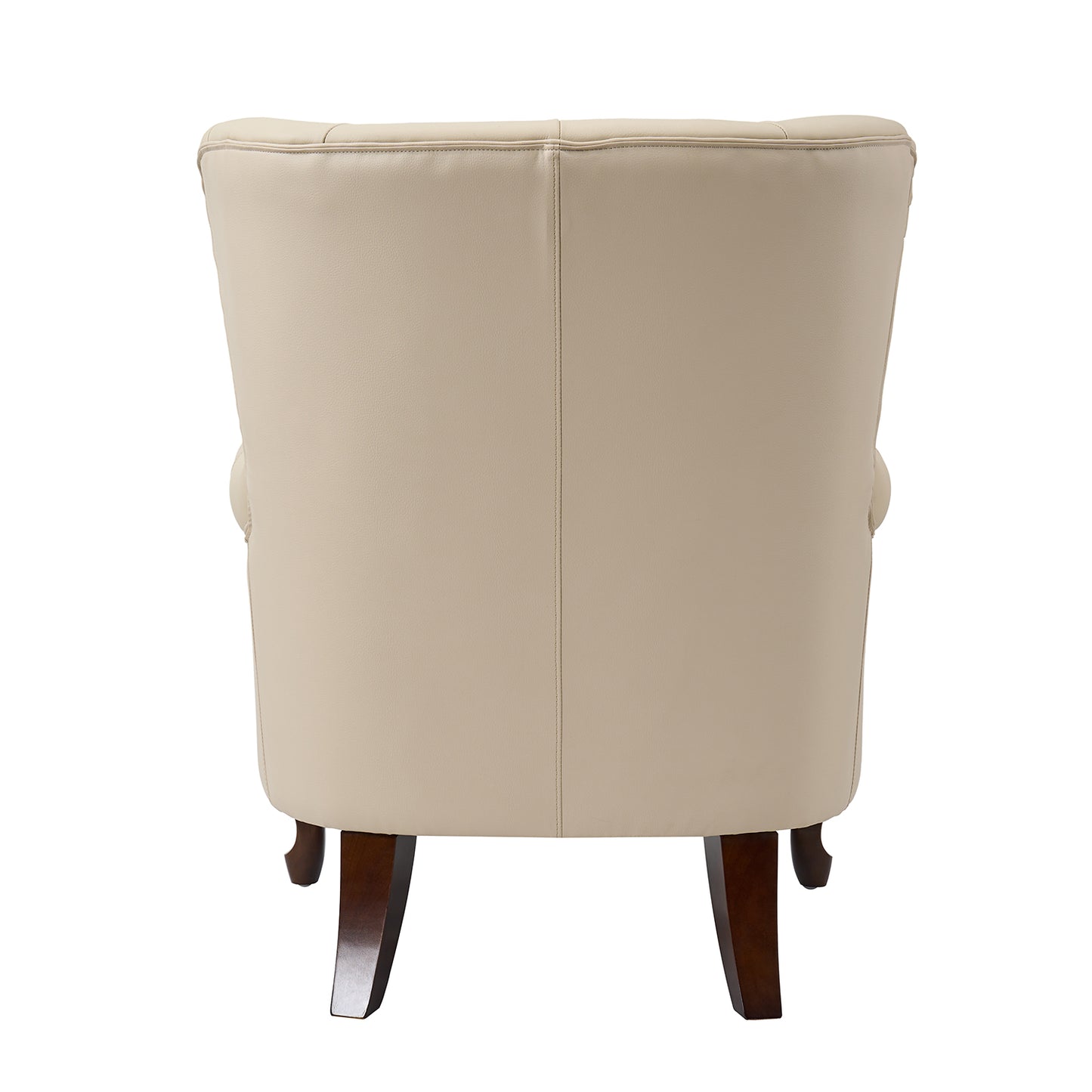 Anthony Genuine Leather Armchair – Beige Vintage Leather Wingback Accent Chair