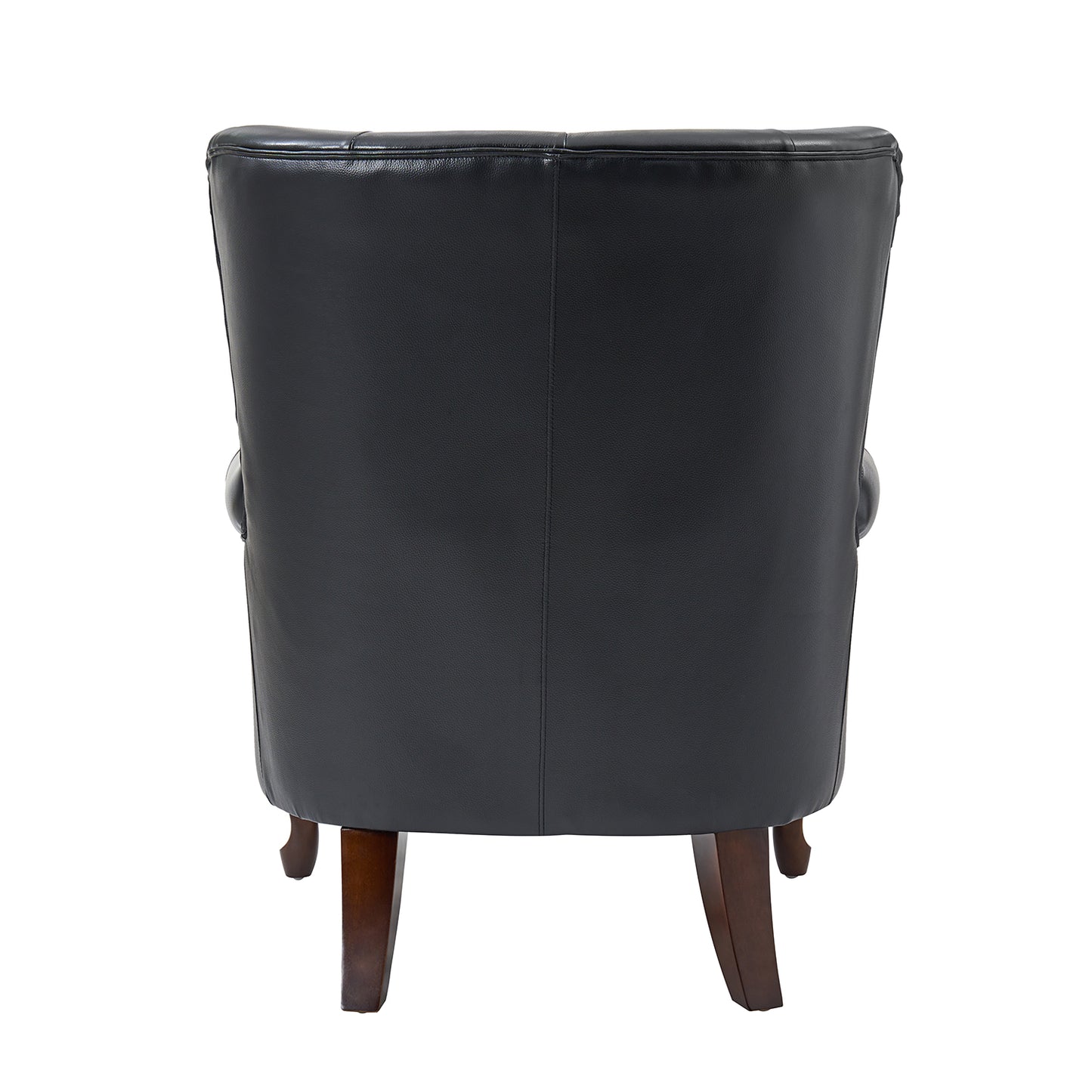 Anthony Genuine Leather Armchair – Black Vintage Leather Wingback Accent Chair