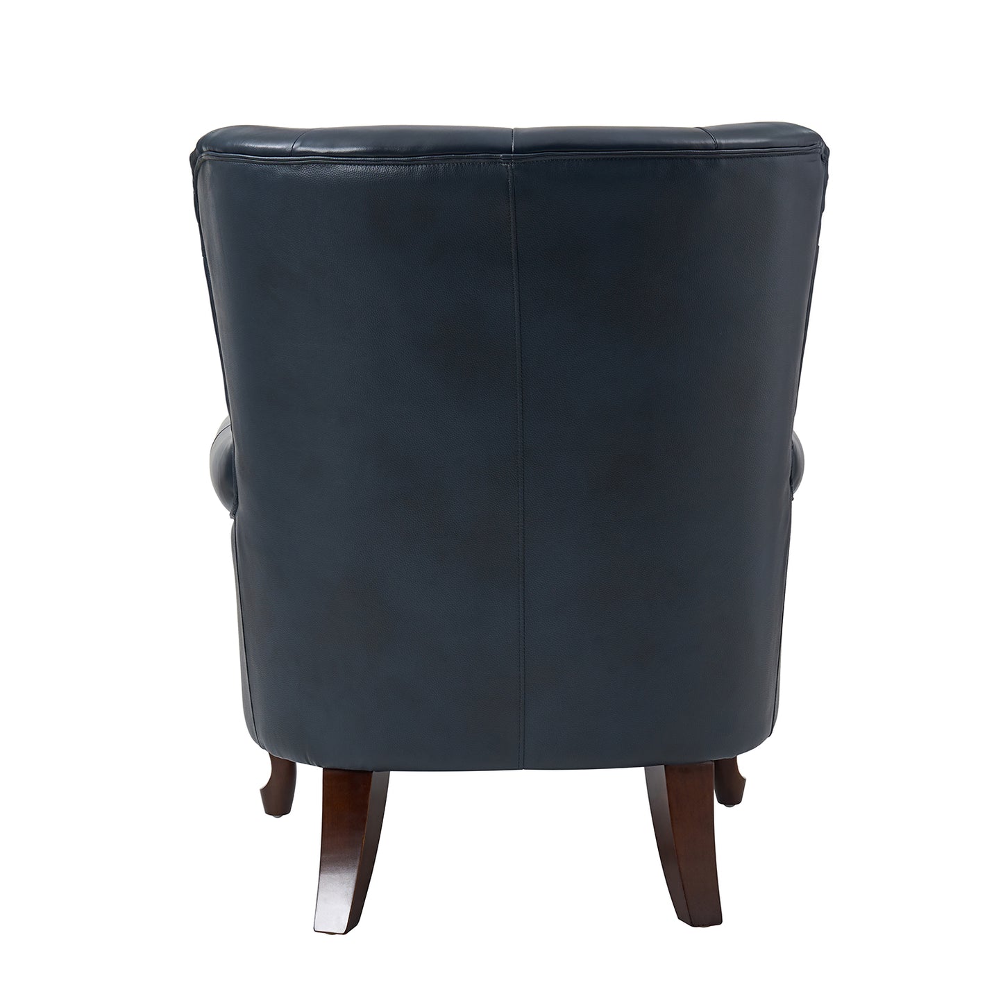 Anthony Genuine Leather Armchair – Navy Blue Vintage Leather Wingback Accent Chair