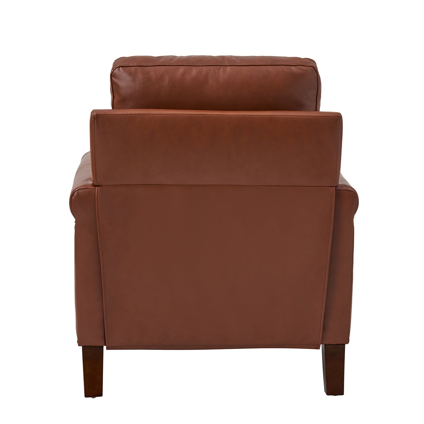 Raimund Genuine Leather Armchair – Brown Nailhead Accent Chair