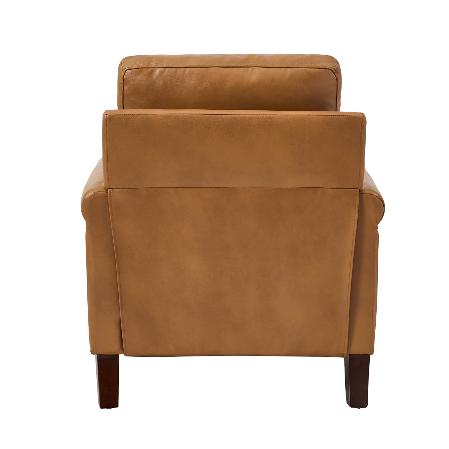 Raimund Genuine Leather Armchair – Camel Nailhead Accent Chair