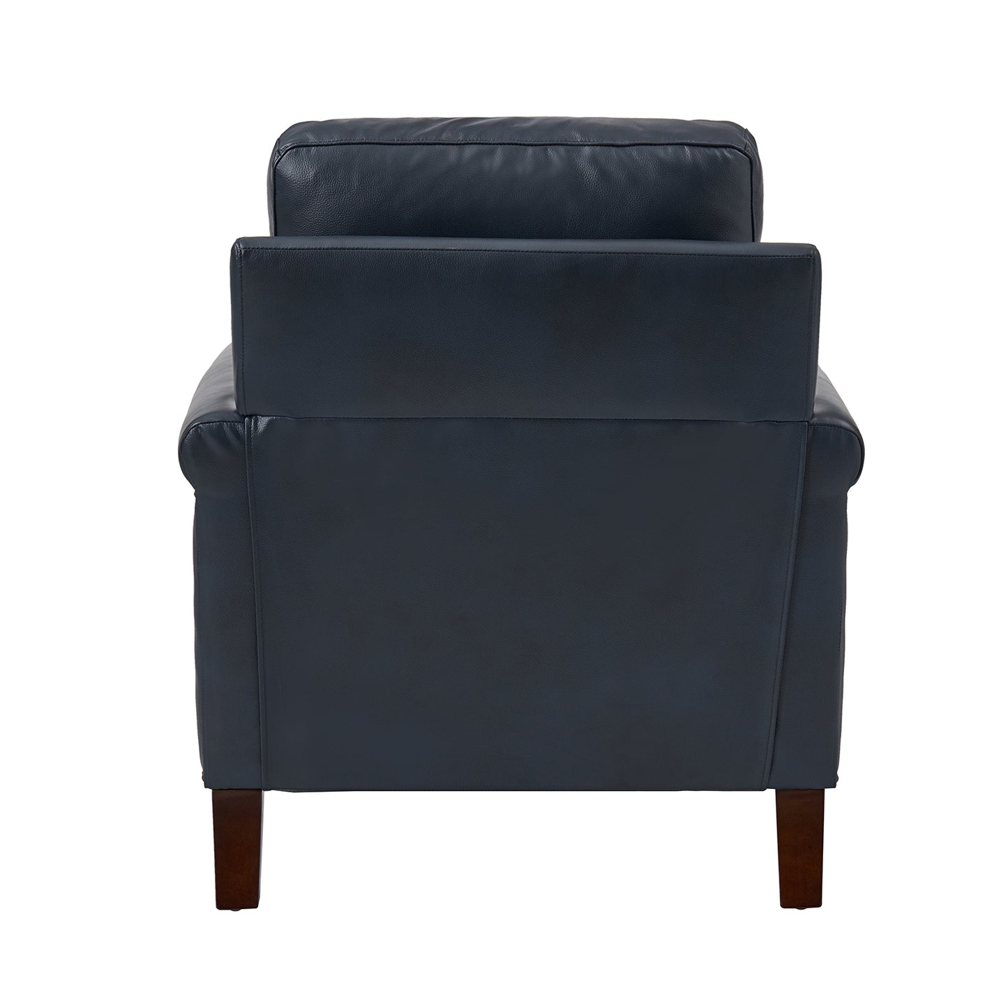 Raimund Genuine Leather Armchair – Navy Nailhead Accent Chair
