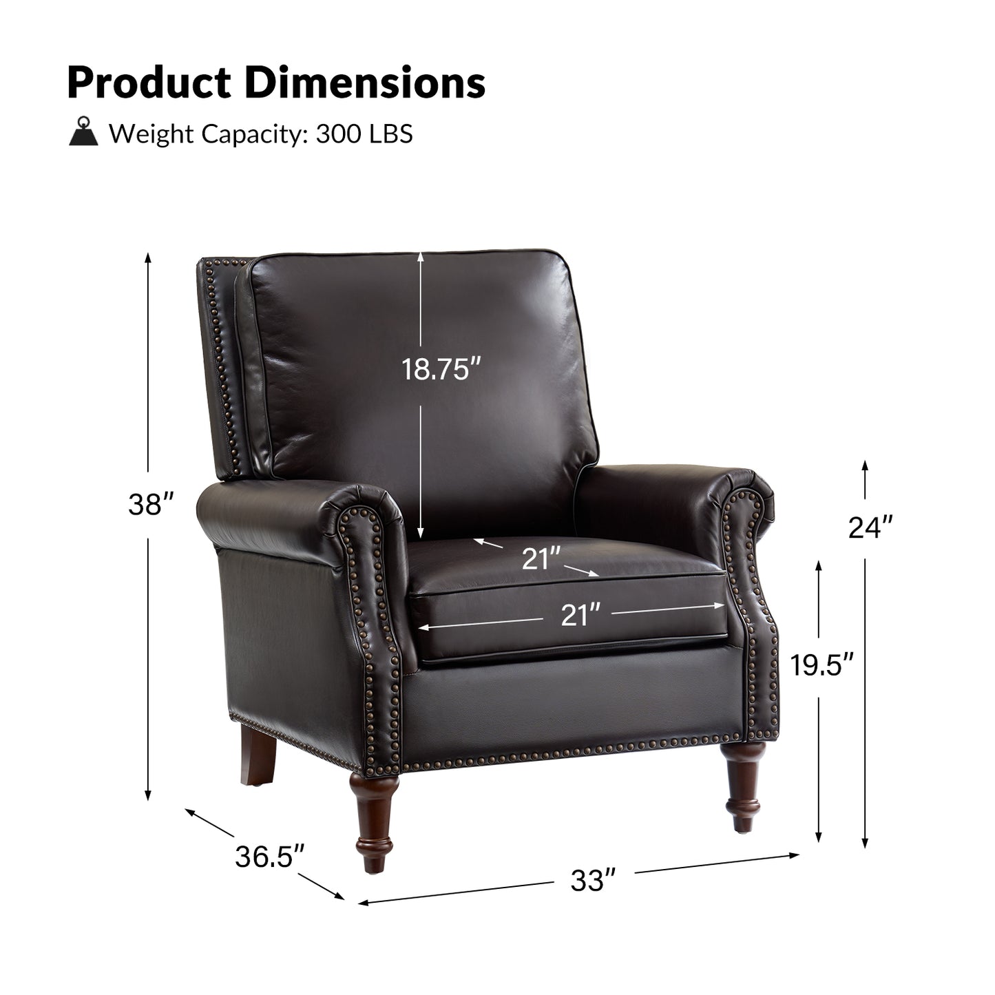 Raymond Genuine Leather Chair – Espresso Traditional Accent Chair