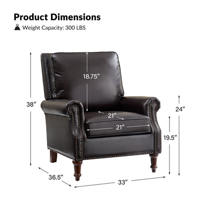 Raymond Genuine Leather Chair – Espresso Traditional Accent Chair