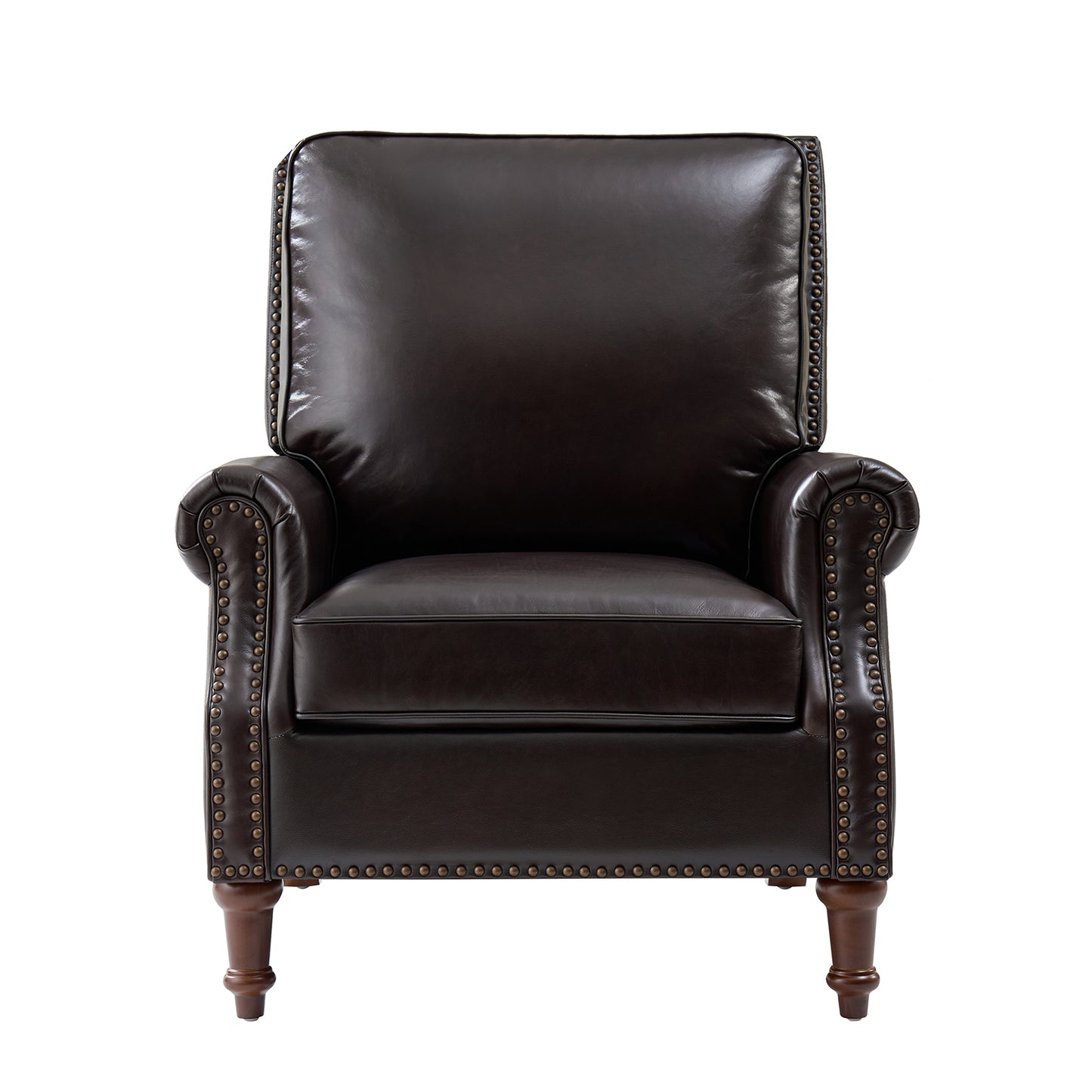 Raymond Genuine Leather Chair – Espresso Traditional Accent Chair