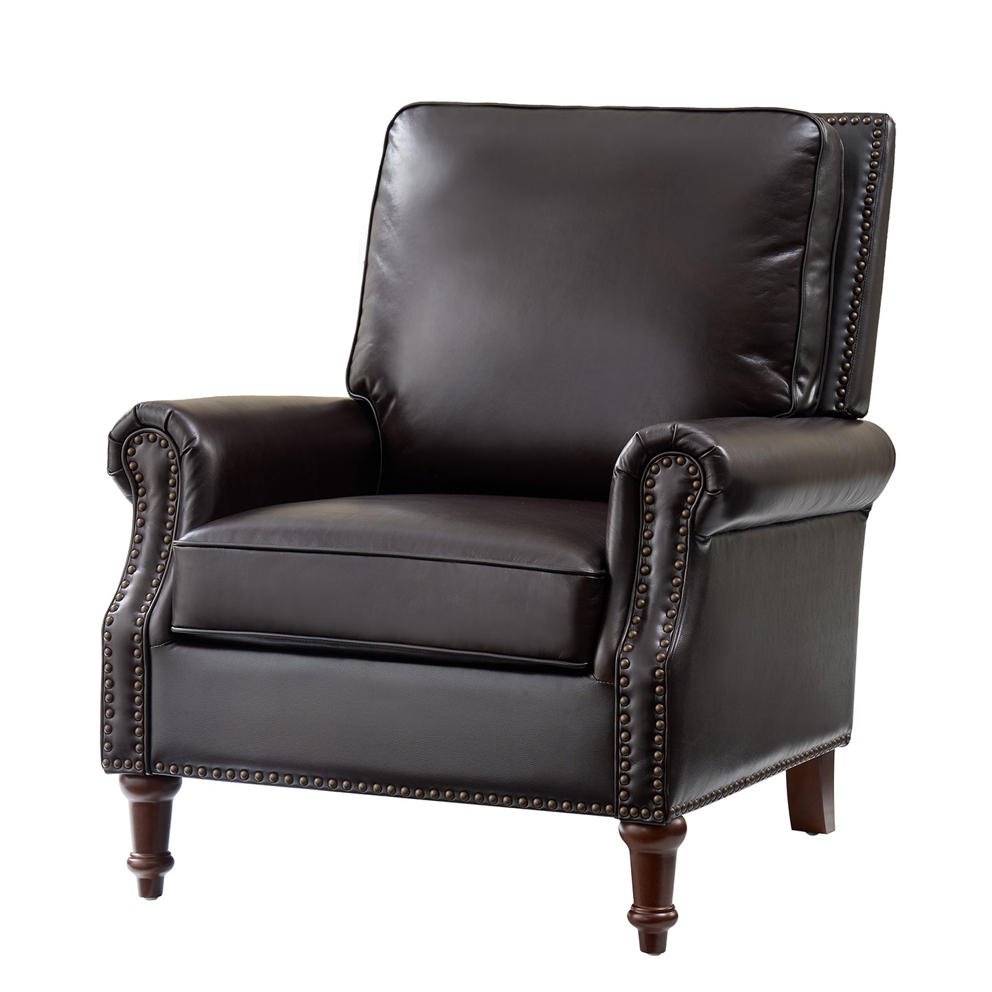 Raymond Genuine Leather Chair – Espresso Traditional Accent Chair