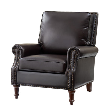 Raymond Genuine Leather Chair – Espresso Traditional Accent Chair