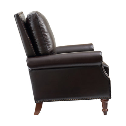 Raymond Genuine Leather Chair – Espresso Traditional Accent Chair