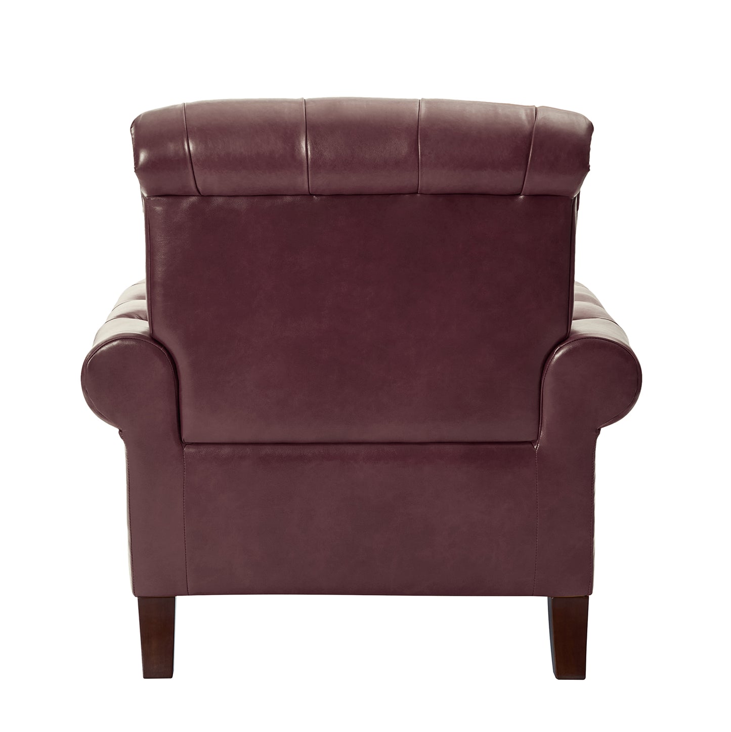 Vivian Genuine Leather Armchair – Burgundy Tufted Classic Accent Chair