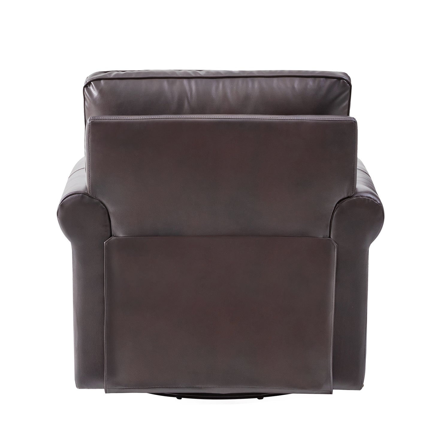Higinio Genuine Leather Swivel Rocker Chair – Espresso Traditional Club Accent Chair