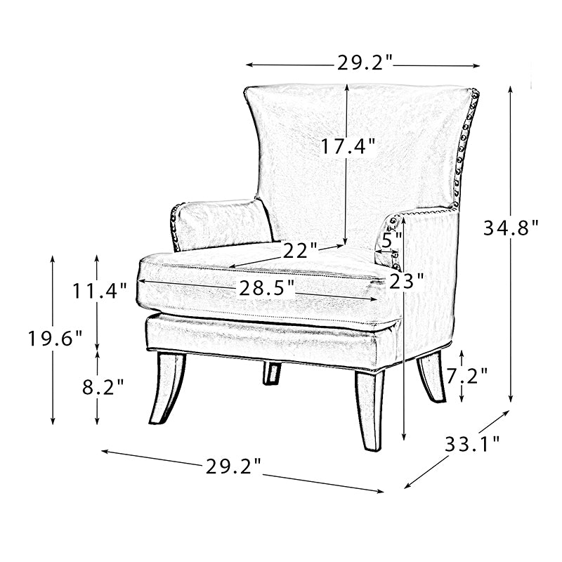 Jorge Armchair – Brown Nailhead Accent Chair